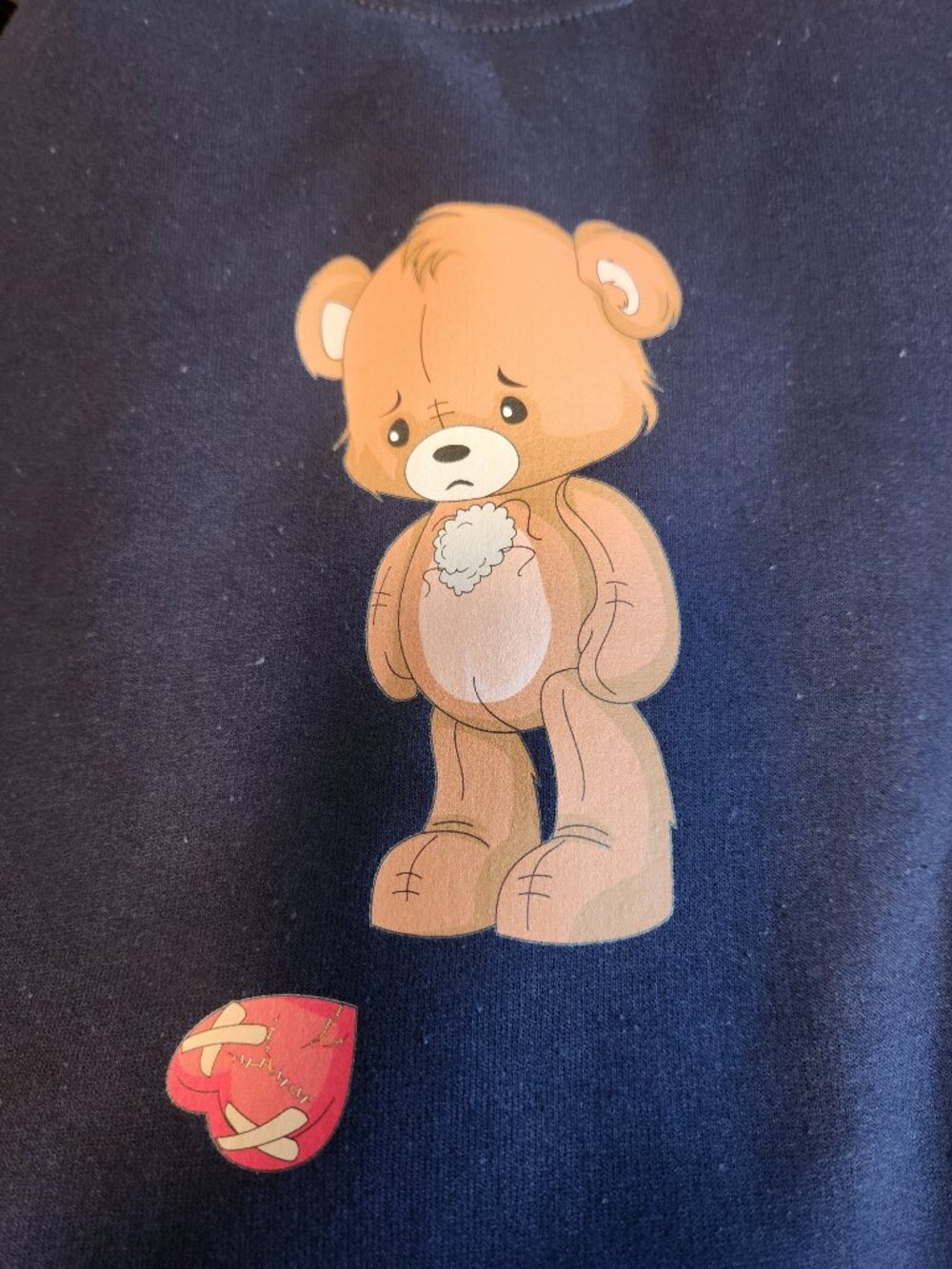 Broken Heart Club Navy Teddy Bear Graphic Crewneck Sweatshirt - 3XL